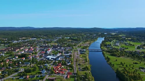 Stunning Landscape Of Vasterdal River (Vasterdalalven) Near The Municipality Of Malung In Dalarna, S