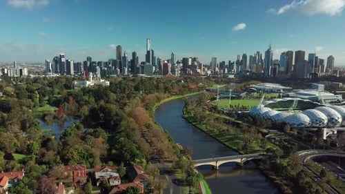 Melbourne CBD aerial view, Australia