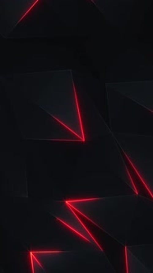 Vertical Video - Dark Low Poly Red Neon Technology Background