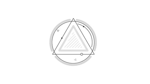 Elemento infográfico animado do HUD: triângulo em um círculo