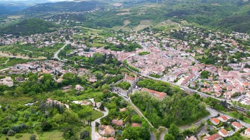 Aerial view of Saint-Peray landscape, France.