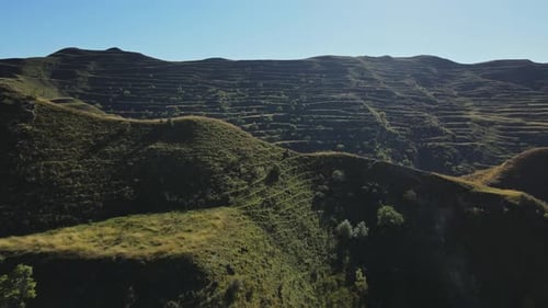 Landscape with Green Hills in Sunny Weather