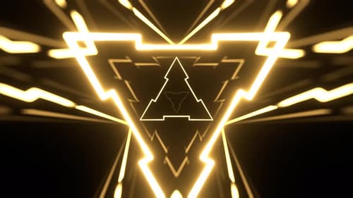 Purple And Light Yellow Strobe Light Effect In Abstract Tunnel Background VJ Loop In 4K