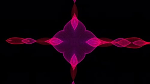 magenta and red color wave lines particles motion digital dynamic isolate geometric lines
