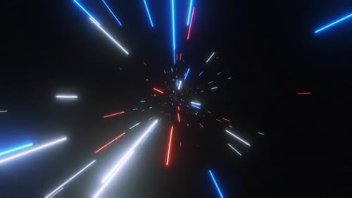 Futuristic Warp Speed Light Trails Tunnel Background