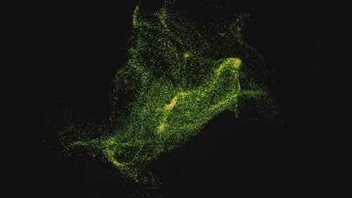 Abstract Green Particle Fluid Flow Background