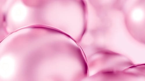 Pink Rose Cosmetic Beauty Care Essential Oil Bubbles Macro Close-Up