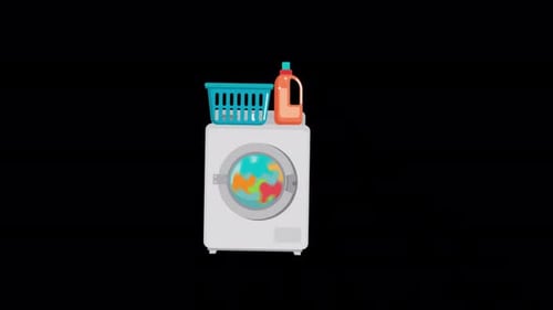 Washing Machine Alpha Channel 4K