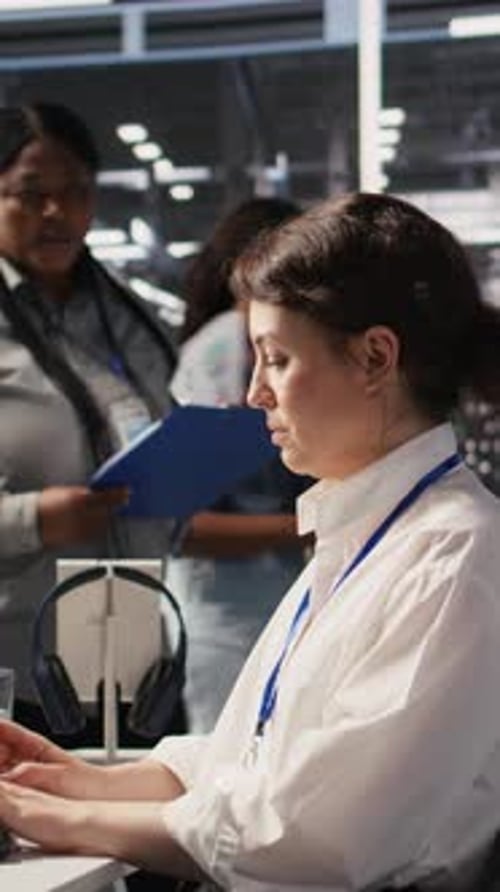 Vertical Video Data Center Software Developer Using PC to Monitor Neural Networks