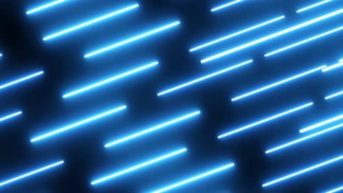 Abstract Blue Neon Glowing Lines Motion Background