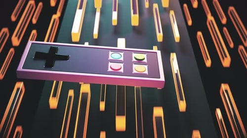 Vídeo animado en bucle de gamepad retro