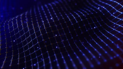 Futuristic Digital Network Grid Wave Background