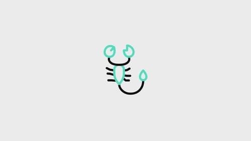 Animated Flat Design Scorpion Outline Icon