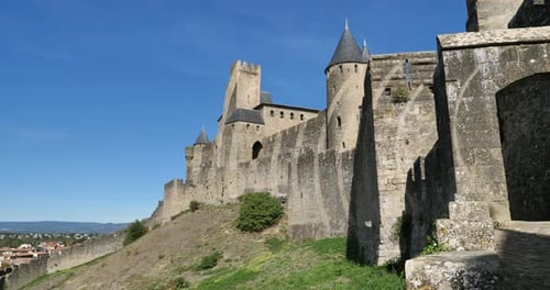 Carcassonne, the biggest castle fortress in europe, Aude department, France