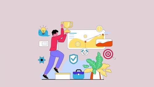 Illustrationskonzept für Erfolg bei der Arbeit