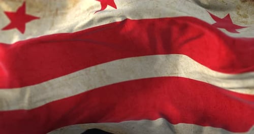 Vintage Washington D.C. Flag Waving Motion Graphic