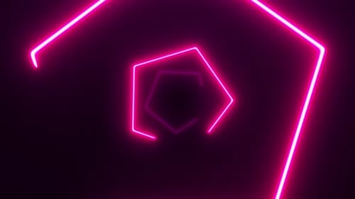 Neon Circle Pink Tunnel Background