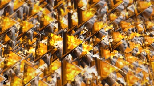 Abstract Geometric Golden Triangles Background Loop