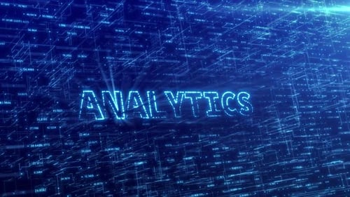 Concepto de análisis sobre red tecnológica futurista azul con fondo de ciberespacio digital