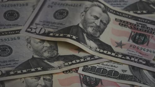 Schließen Sie Fünfzig-Dollar-Scheine