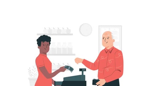 The Person Paying in the Store Background