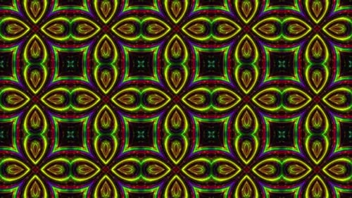 Colorful Flower Kaleidoscope Background Loop