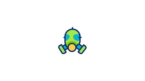 Animiertes Gasmasken-Symbol