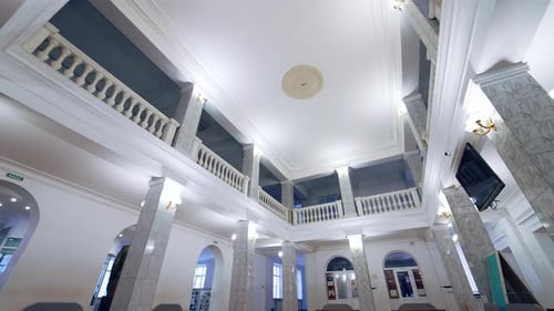 University entrance hall. Beautiful interior of a modern building