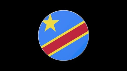 3D Flag Emblem of Democratic Republic of Congo Rotating