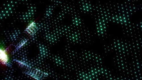 Abstract Futuristic Glowing Dots Grid Background Loop