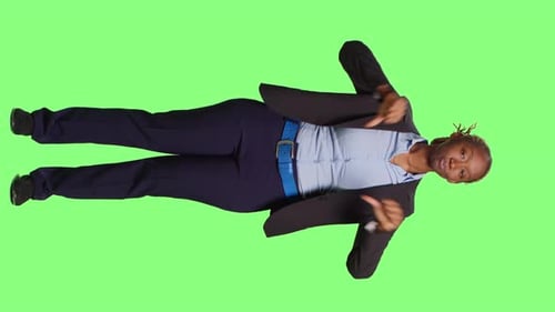 Vertical Video Office Worker Showing Thumbs Down Sign