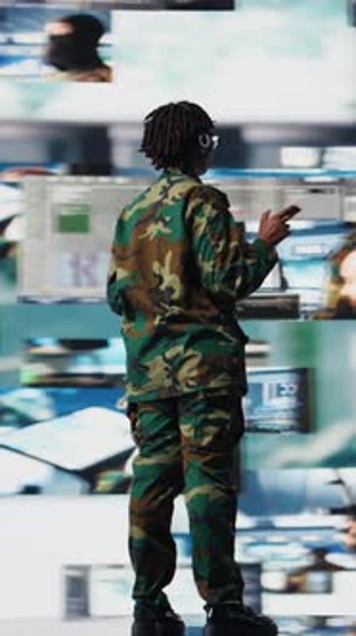 Vertical Video Military Commander in War Communicating Enemy Activity to Troops