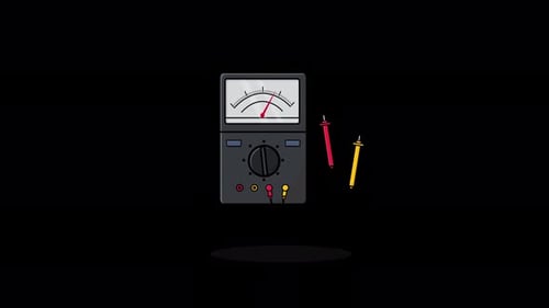 Animated Flat Design Multimeter with Probes