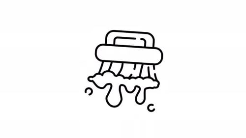 Animated Cleaning Brush Icon with Suds