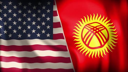 Usa And Kyrgyzstan Background Loop