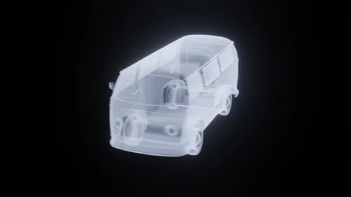 Futuristic Holographic Van X-Ray Style Animation Loop