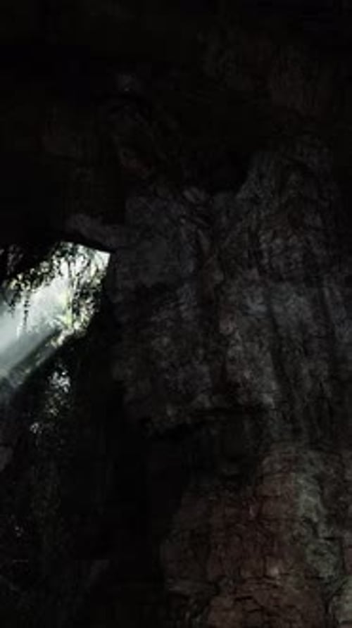 Sunlight Streaming Into a Mystical Cave Creating a Mesmerizing Volume of Light