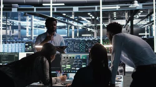 Server Hub Engineering Team Working Together Using Node Tree Software