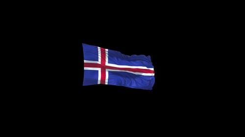 Isländische Flagge mit Alpha-Kanal