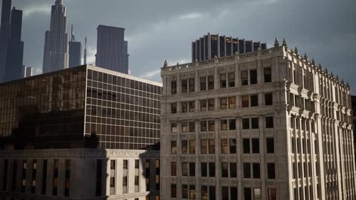 Vista diurna del centro financiero de la ciudad de Boston