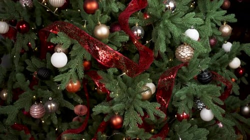 Festive Christmas Tree with Gifts and Ornaments