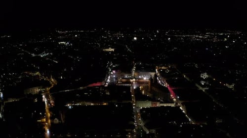 Awesome Real Firework over city. Colorful new year fireworks over city.
