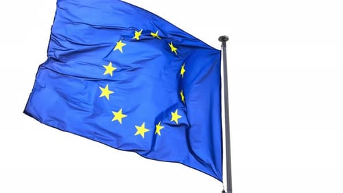 European Union Flag Waving Proudly