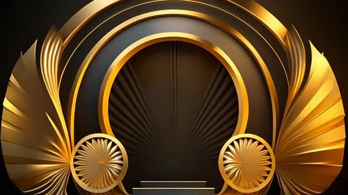 Elegant Golden Stage Backdrop for Awards and Corporate Events