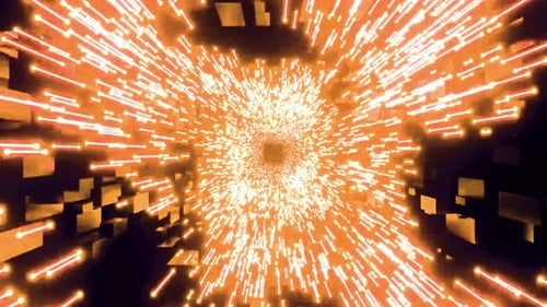 Glowing orange light explodes outward