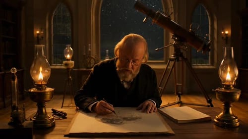 Astrónomo victoriano anciano