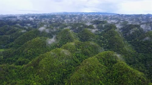 Panoramic view of unusual geological formations, particularly the Hills, Bohol