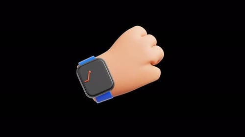3D Hand Gesture Wearing A Smartwatch Motion Graphics