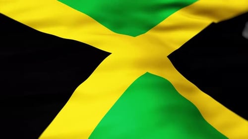 Animated Jamaican Flag Waving Seamlessly