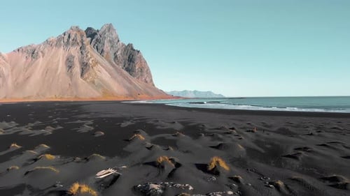 Spectacular Stokksness black sand beach below Vestrahorn mountain.